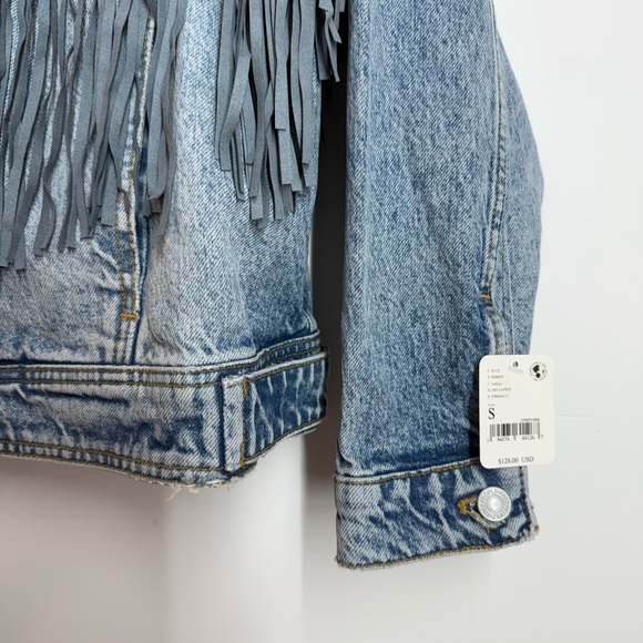 Free People Fringe Denim Jacket - Picture 3 of 4